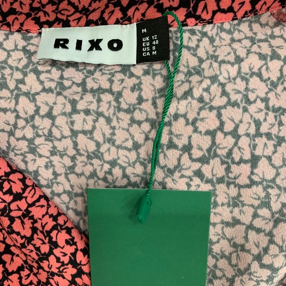 RIXO Isabella Autumn Leaf Midi Dress Sz M - Picture 4 of 7